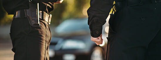 Cop and driver at pull over