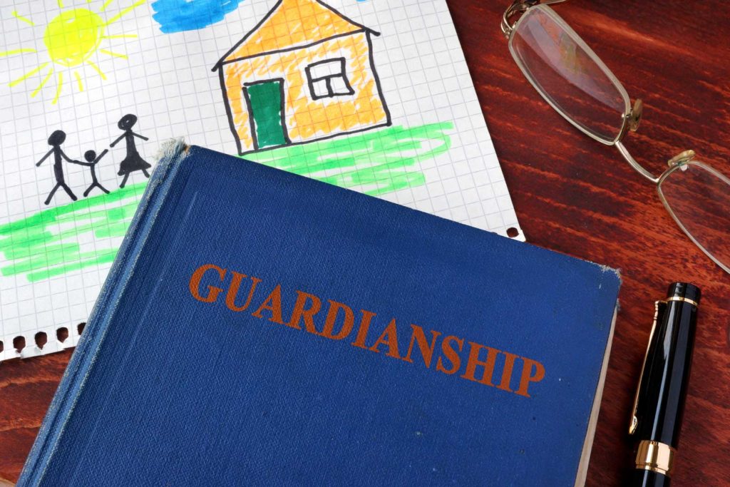 A book on a desk titled Guardianship