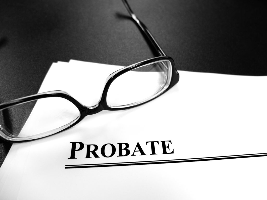 Photograph of probate paperwork