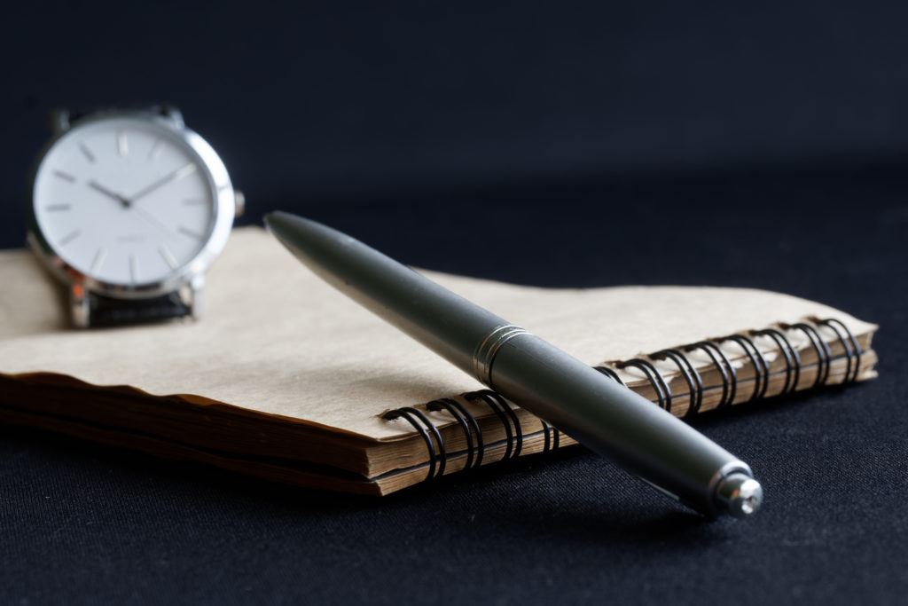 Photo of a legal pad used in preparation of a plea agreement 