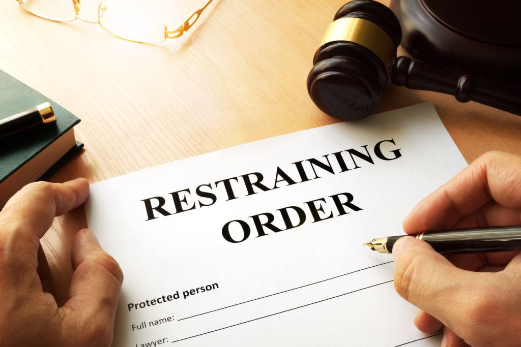 Document with the name restraining order